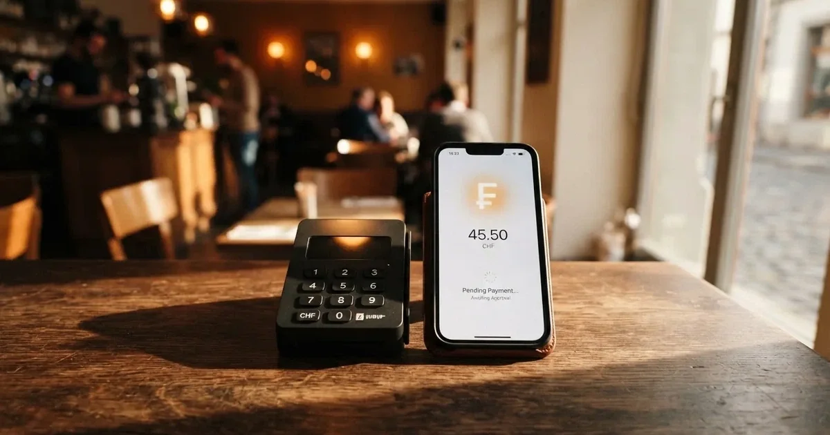 Kartenterminal und Smartphone mit einer ausstehenden Zahlungsbenachrichtigung — 40 franken bonus ohne einzahlung casino
