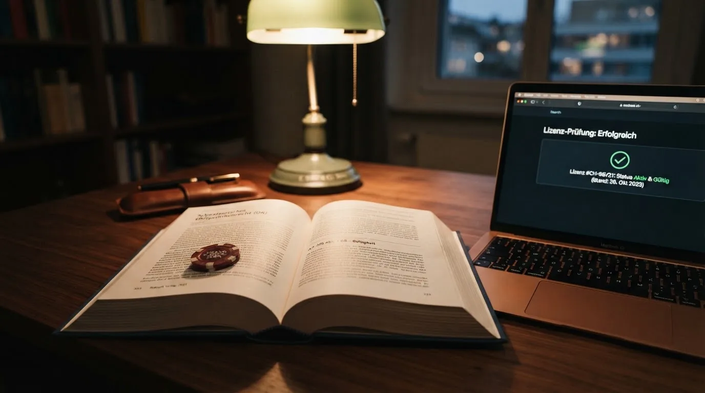 Amtliches Schreiben mit Stempel auf einem Schreibtisch neben einem Gesetzbuch — beste online casino mit apple pay bezahlen