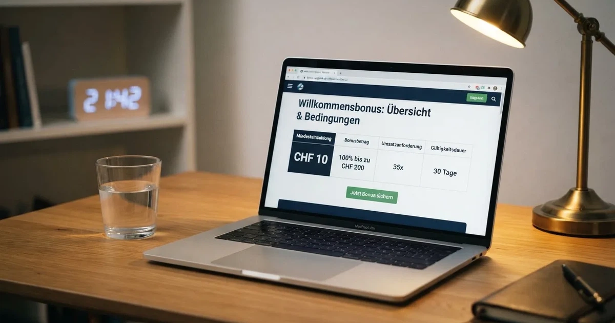 Bildschirm mit Bonusbedingungen, Einsatztabelle und einer Uhr im Hintergrund — online casino bonusbedingungen